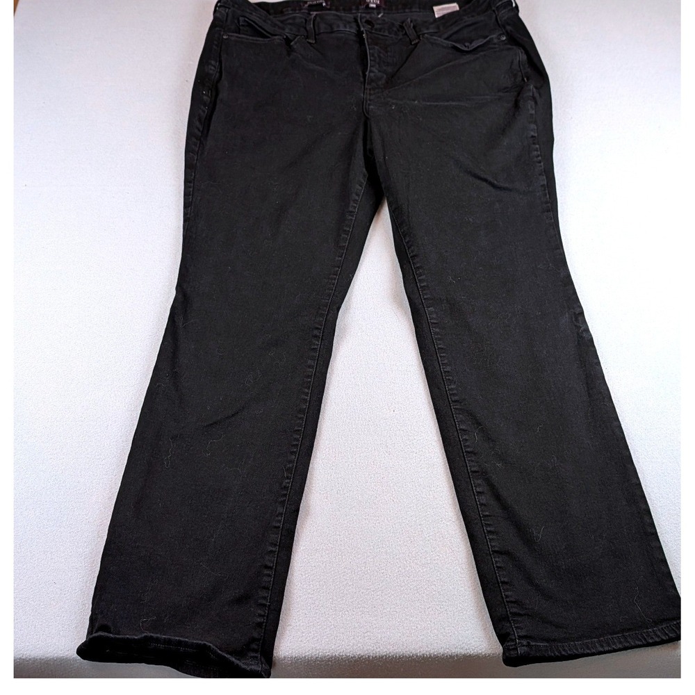 NYDJ Marilyn Straight Jeans Womens 18W Black High Rise Stretch Denim Pants